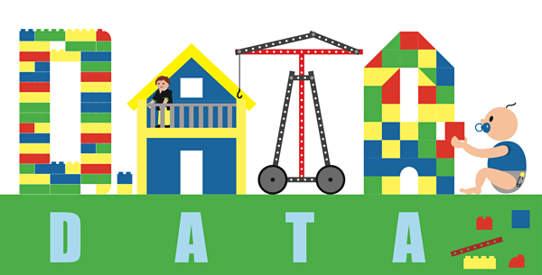 Illustration of data as toys.